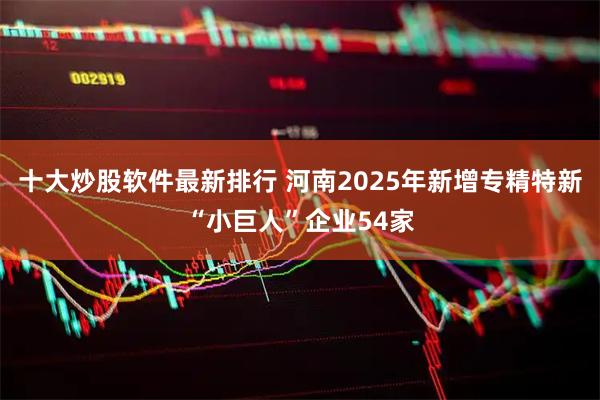 十大炒股软件最新排行 河南2025年新增专精特新“小巨人”企业54家